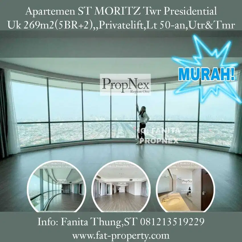 TURUN HARGA Dijual Apt ST MORITZ Twr Presidential 269m2(5BR+1),Private