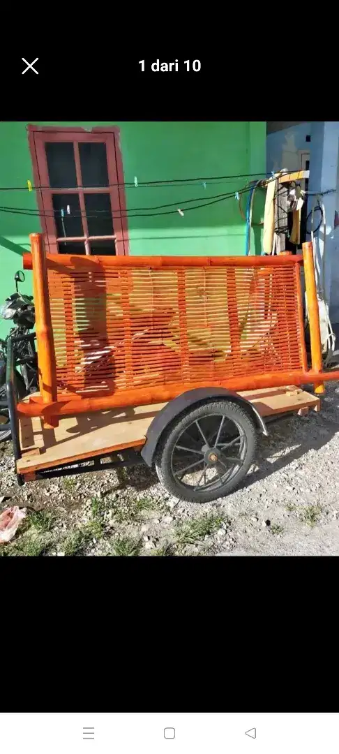 kursi bambu tangga lipat tirai rumbia dll