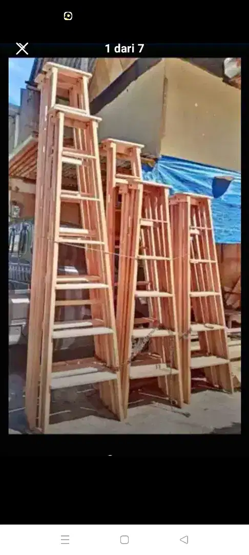 tangga tirai rumbia kursi bambu dll