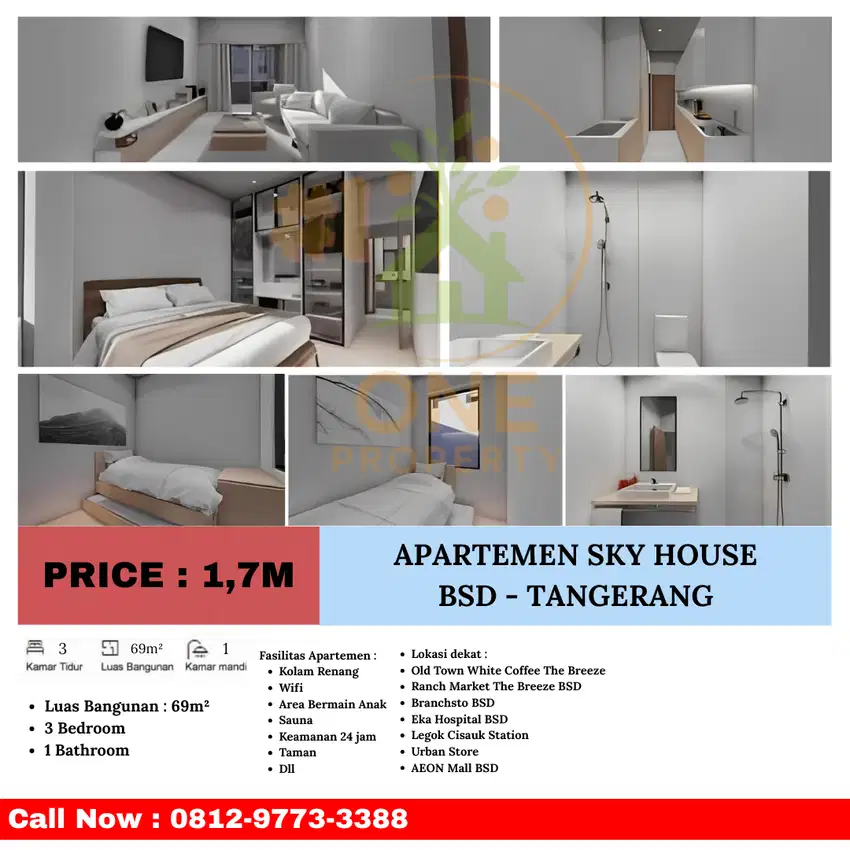 APARTEMEN 3BR SKY HOUSE BSD - TANGERANG