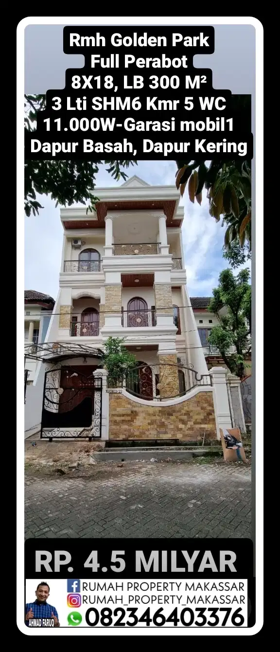 Trn Hrg Golden Park+Full Perabot 8X18,LB 300 M?? 3 Lti SHM Kmr 6 wC 5