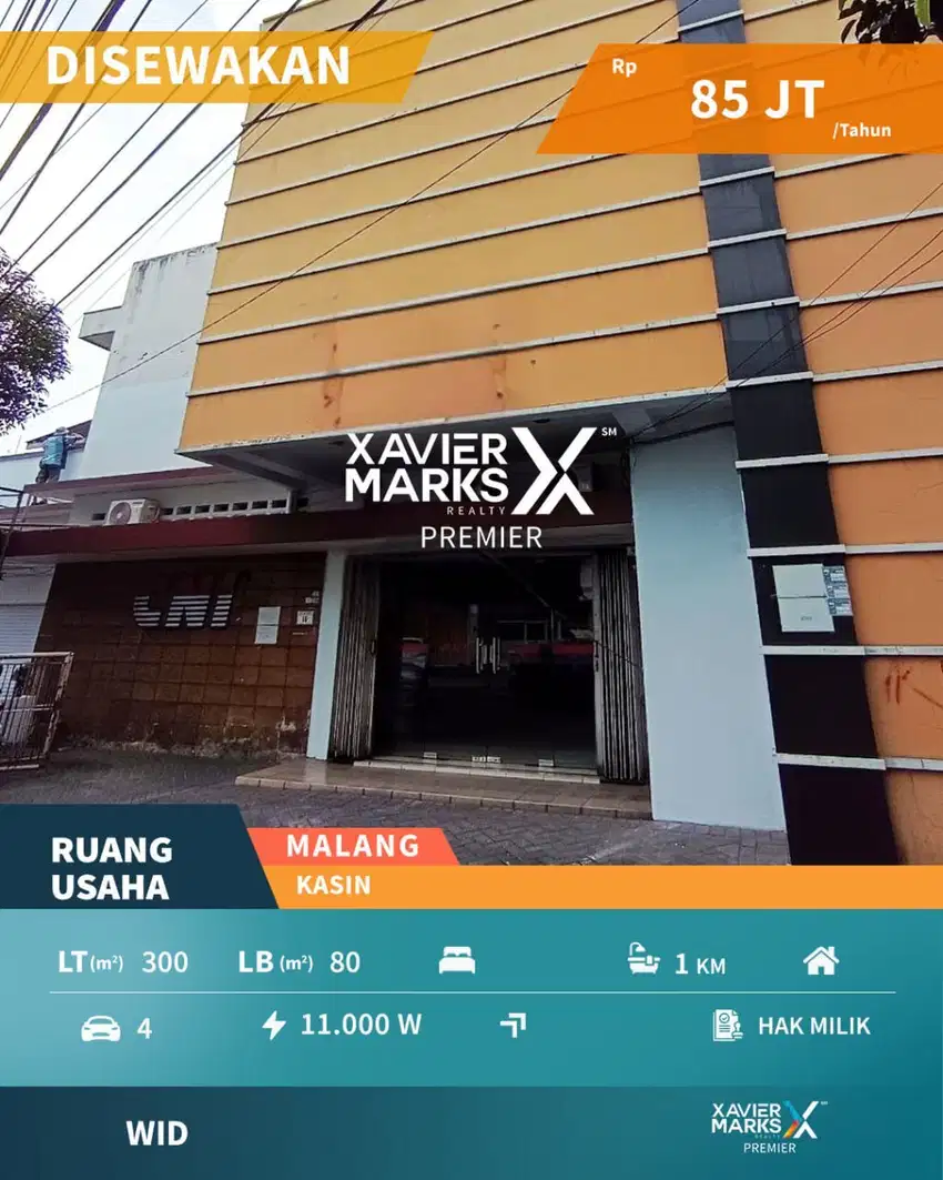 Disewakan Ruang Usaha Kawasan Ramai di Kasin Malang