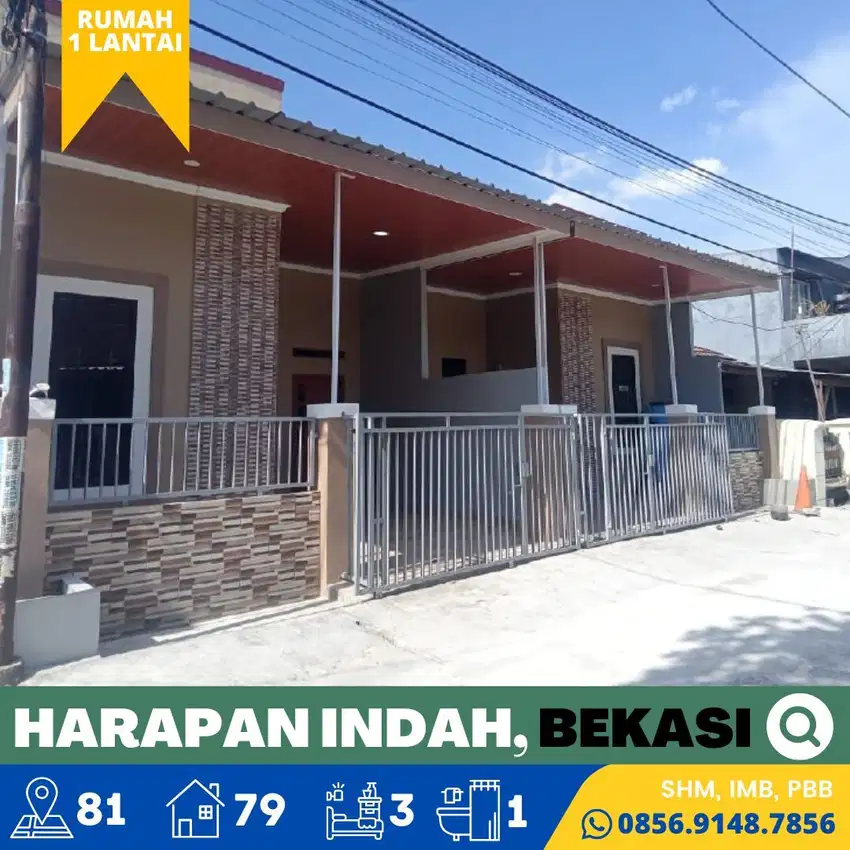 Rumah dijual Baru, Murah Harapan Indah, Bekasi 10 menit Stasiun Kranji