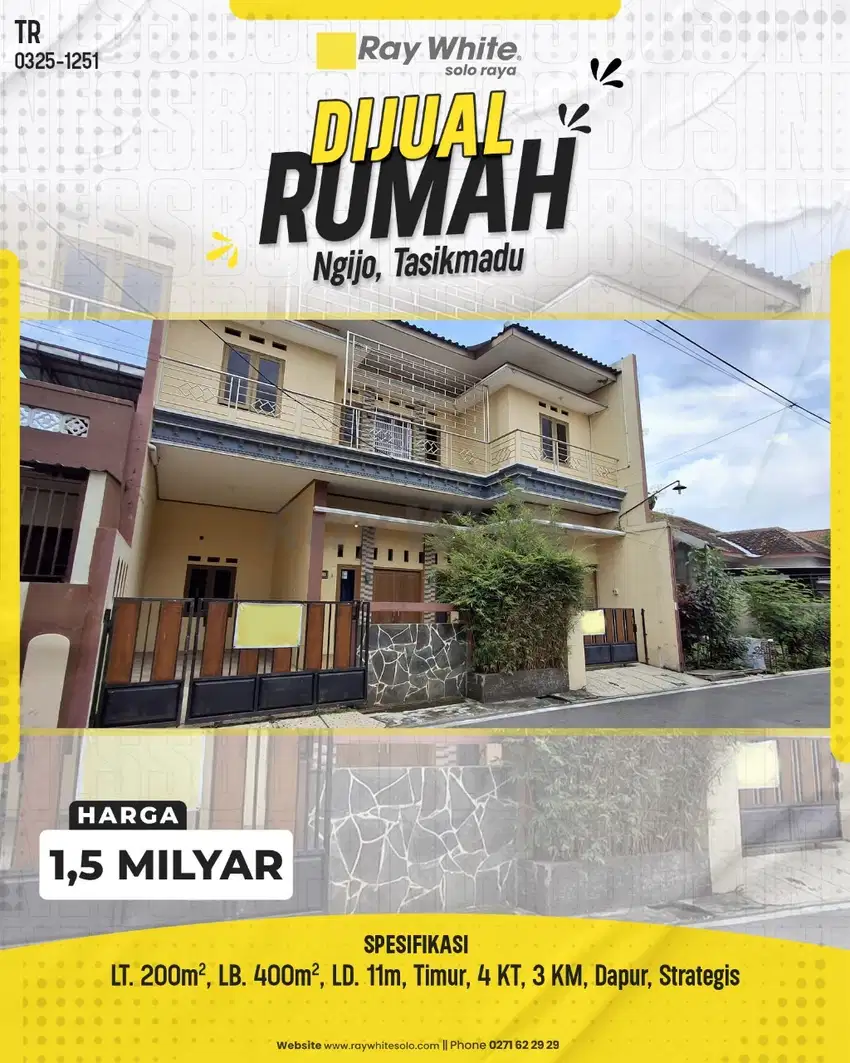 Rumah Luas 2 Lantai Full Bangunan di Perum Pokoh Karanganyar Kota