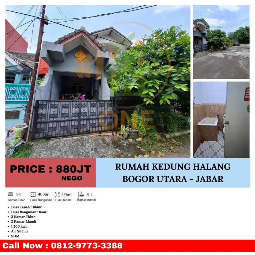 Rumah di Kedung Halang, Bogor Utara, Kota Bogor - Jawa Barat