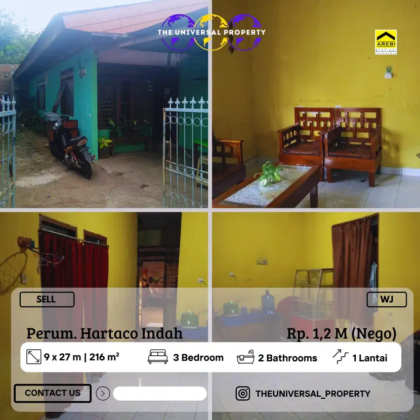 Dijual Rumah 1LT BTN Hartaco Indah Siap Huni Harga Nego WJ