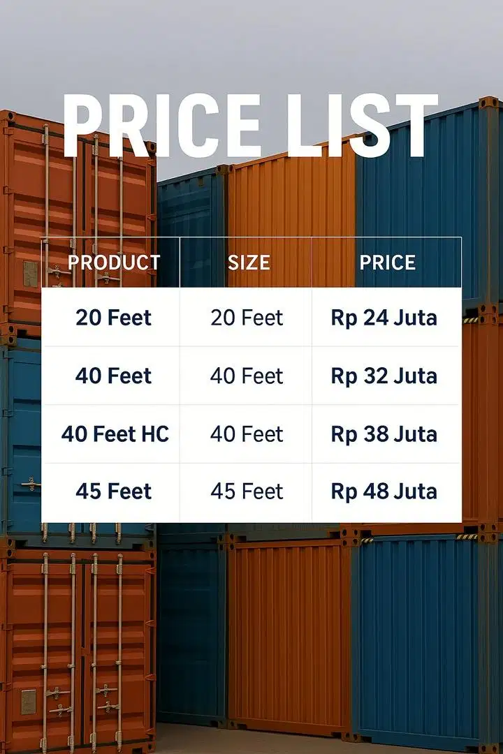 Jual Kontainer Bekas 20ft, 40ft, 45ft – Harga Terbaru 2025