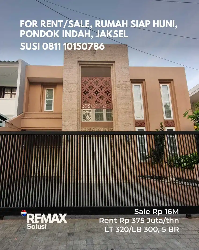 DIJUAL/DISEWAKAN RUMAH BERKONSEP MINIMALIS MODERN AREA PONDOK INDAH