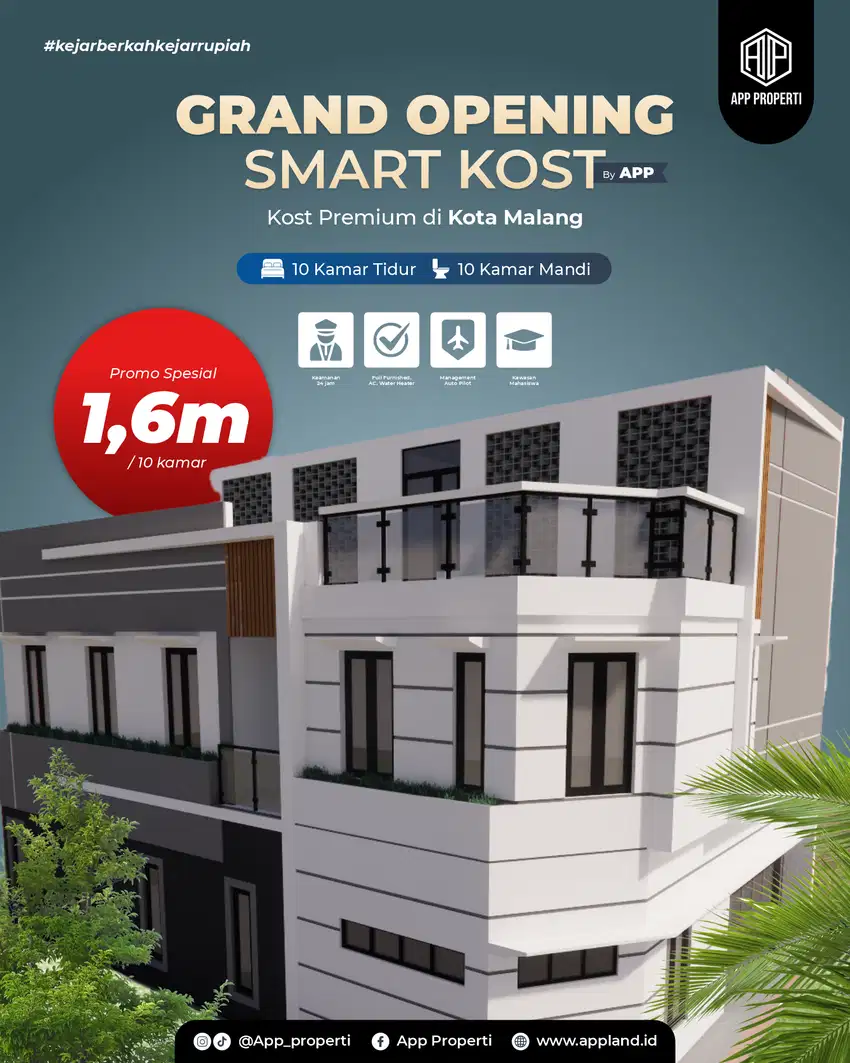 Rumah Kos Premium 10 Kamar Depan Kampus UMM