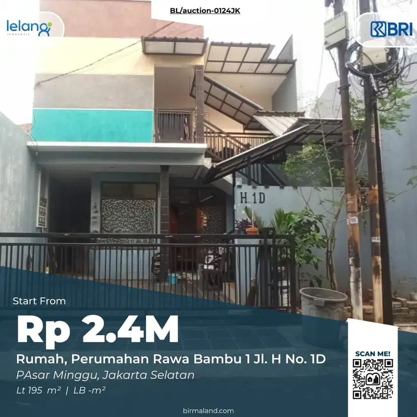 Rumah Dijual, Perum Rawa Bambu, Pasar Minggu, Jakarta Selatan