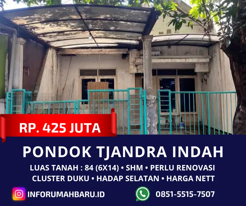 PONDOK TJANDRA 425 Juta‼️Jual TERMURAH Rumah 5 Jutaan/m2 Waru