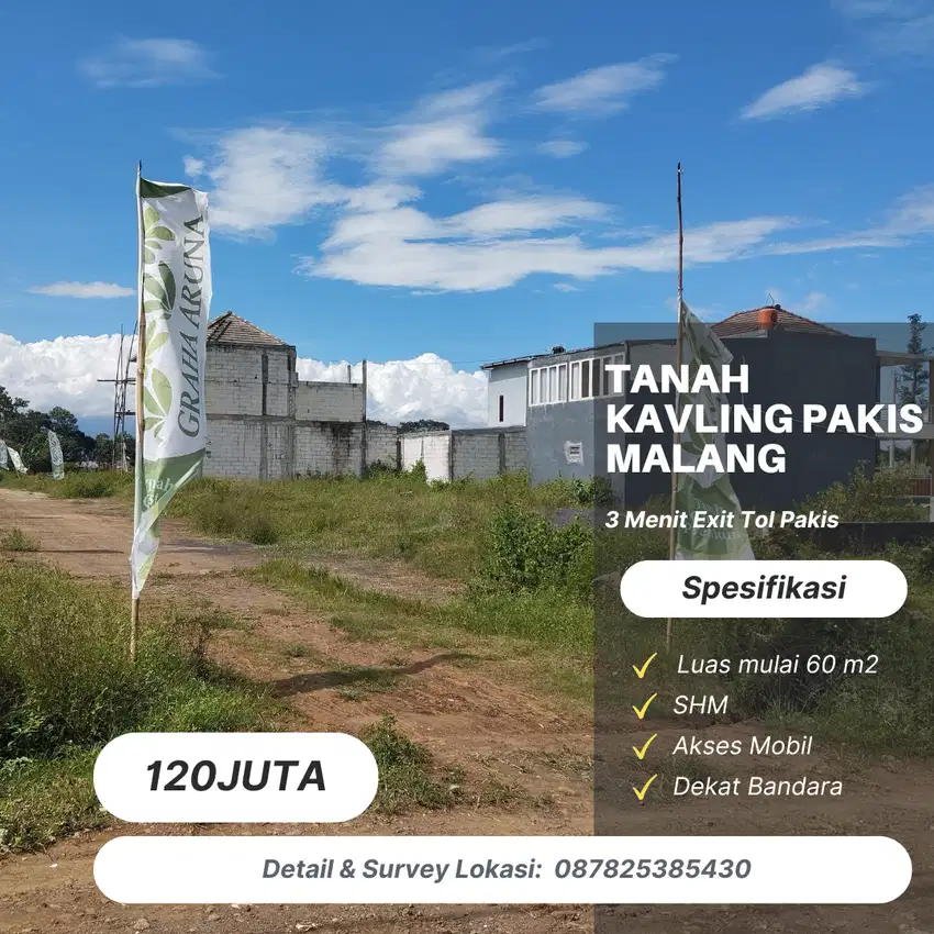 Kavling Murah dan Strategis  Asrikaton Pakis Malang, Harga Promo!