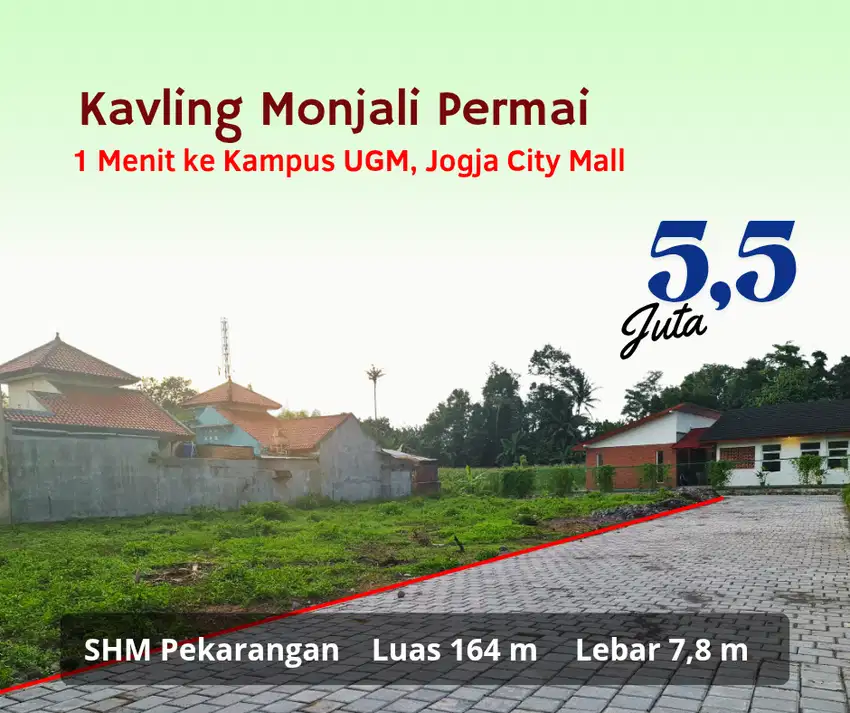 Tanah SHM Murah: 1 Menit UGM, Dekat Jalan Palagan Sleman