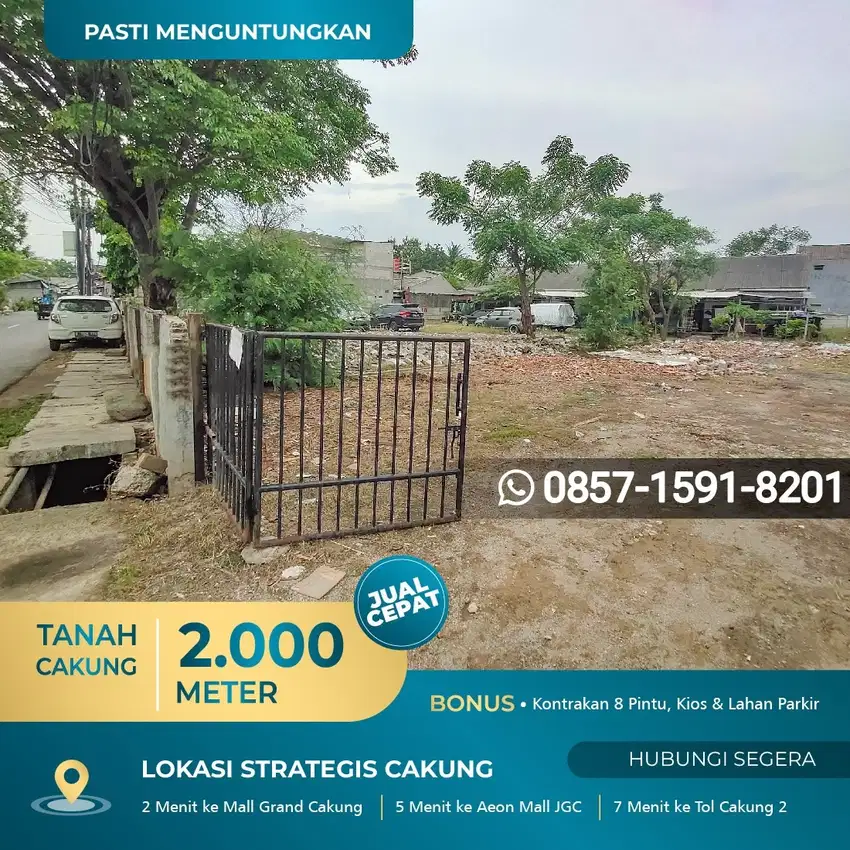 Dijual Tanah 1600 Meter Lokasi Strategis di Cakung  Jakarta Timur