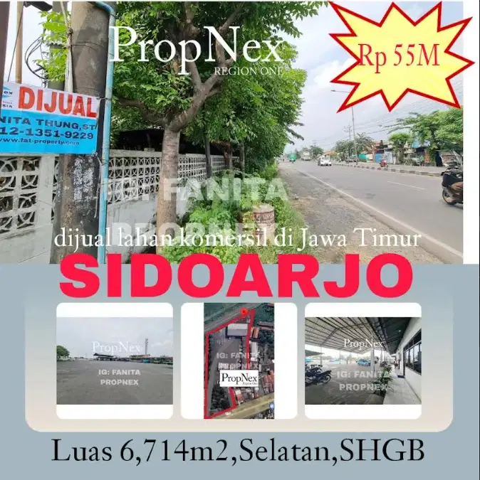Murah Dijual lahan komersil di Jl Ry Gilang,Sidoarjo,Jawa Timur