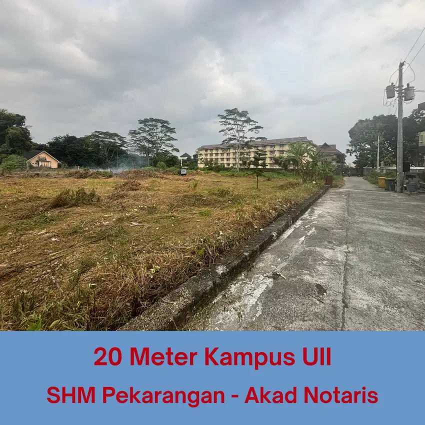 Tanah Jogja Terlaris, 20 Meter Kampus UII, Cocok Bangun Kost Ekslusif