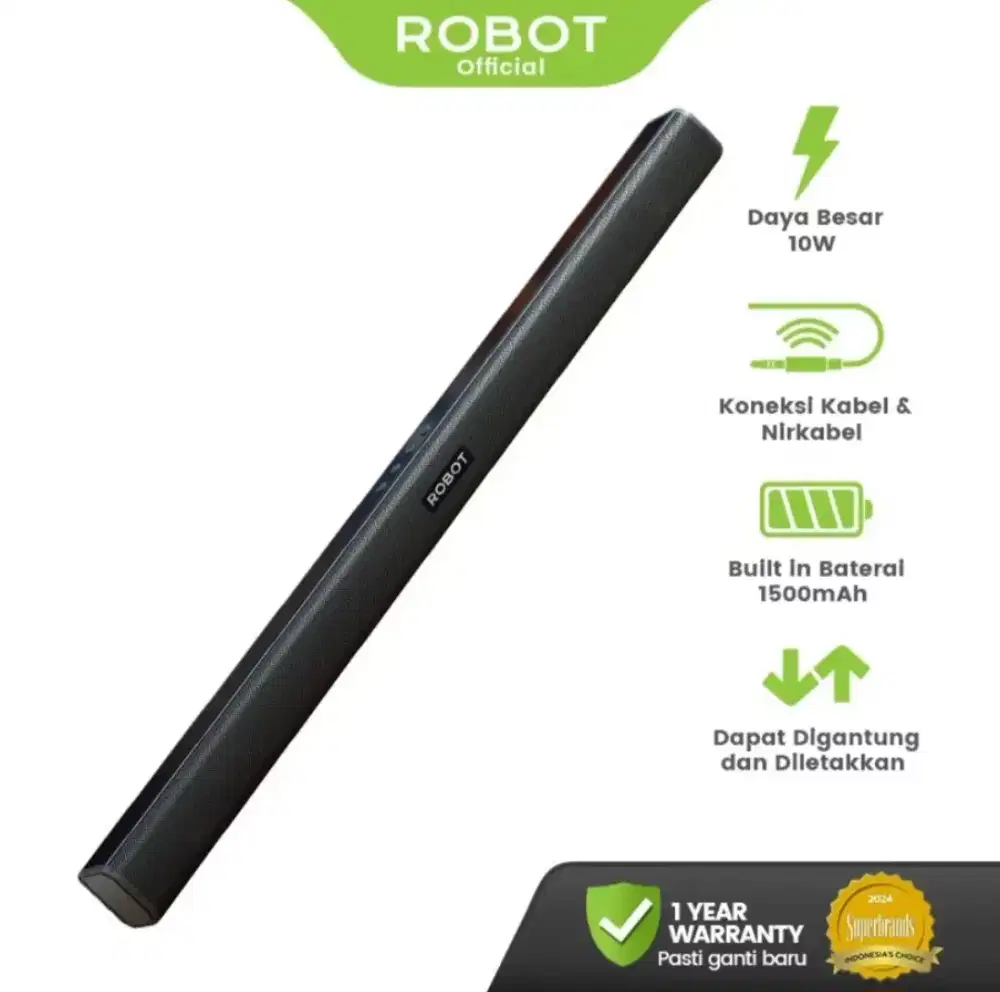 ROBOT Soundbar Speaker RB590 Portable Batrei Charge Garansi Resmi