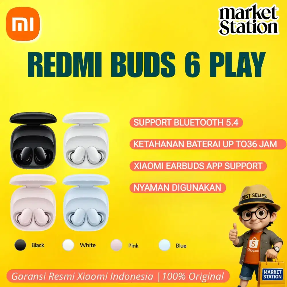 XIAOMI EARPHONE TWS REDMI BUDS 6 PLAY GARANSI RESMI
