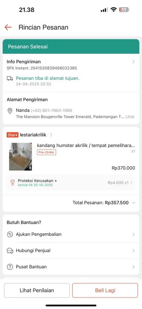 Kandang hamster akrilik