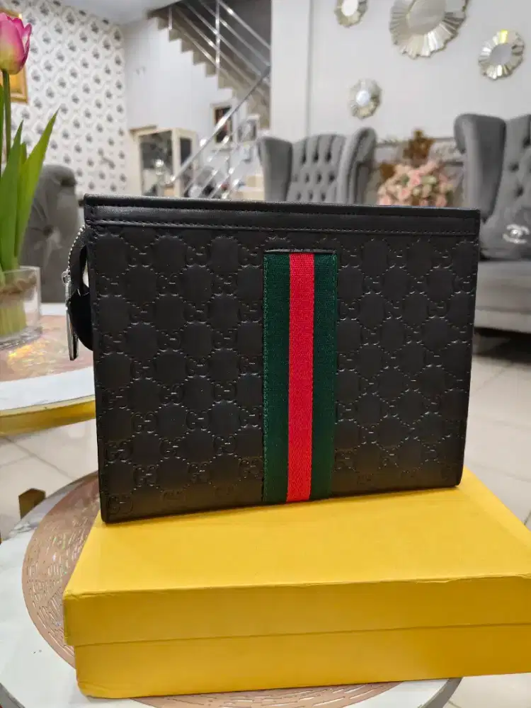 Handbag Clutch kulit PU import motif GC