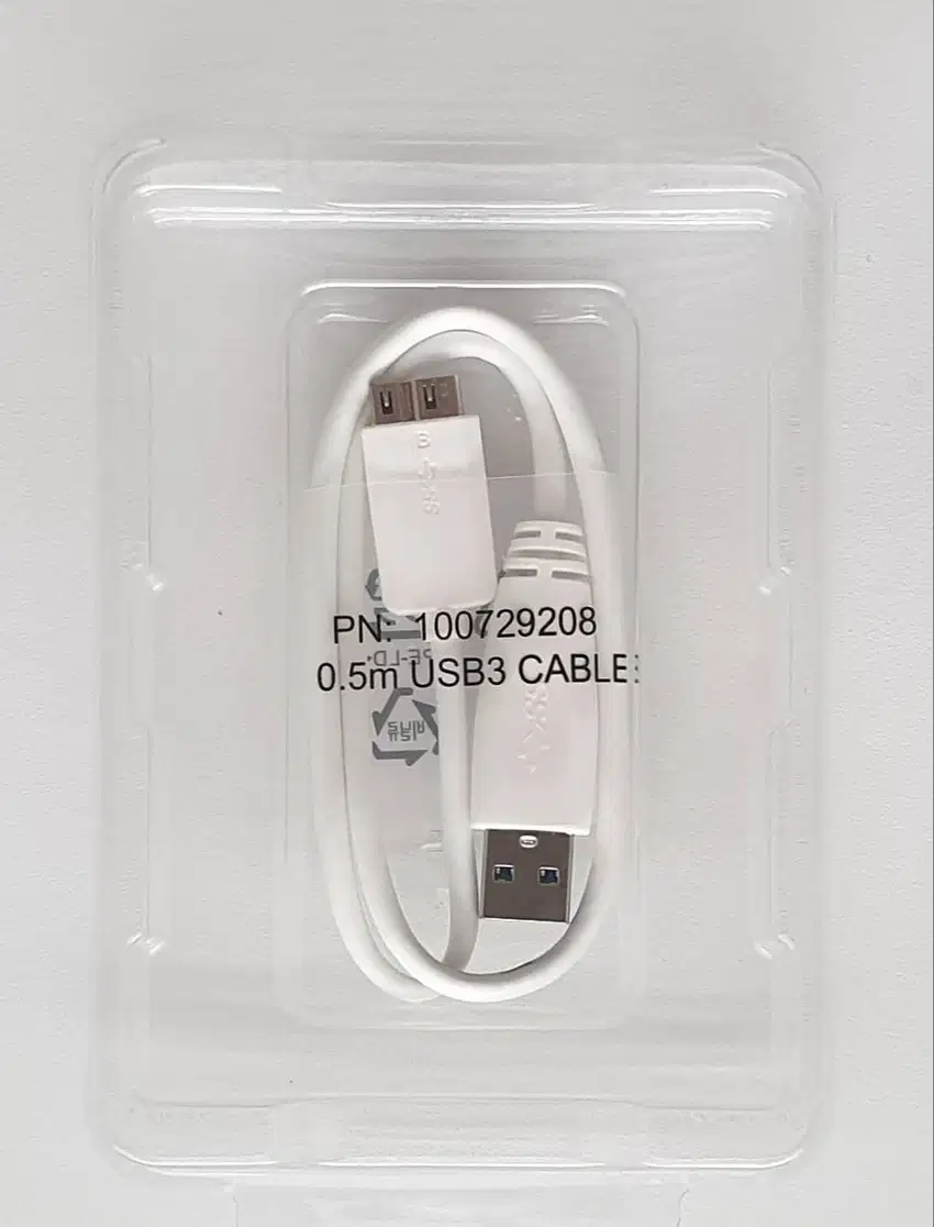 SEAGATE USB3 Cable Kabel USB 3.0 HDD External Harddisk Eksternal Putih