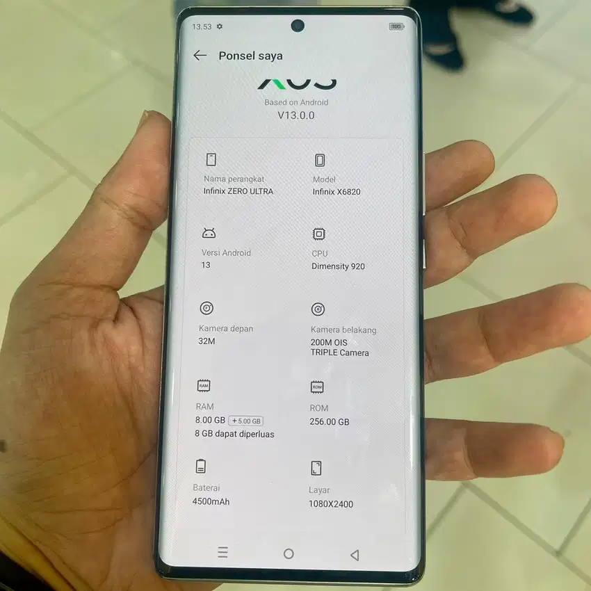Infinix zero ultra ram 8 / 256 resmi fullset original