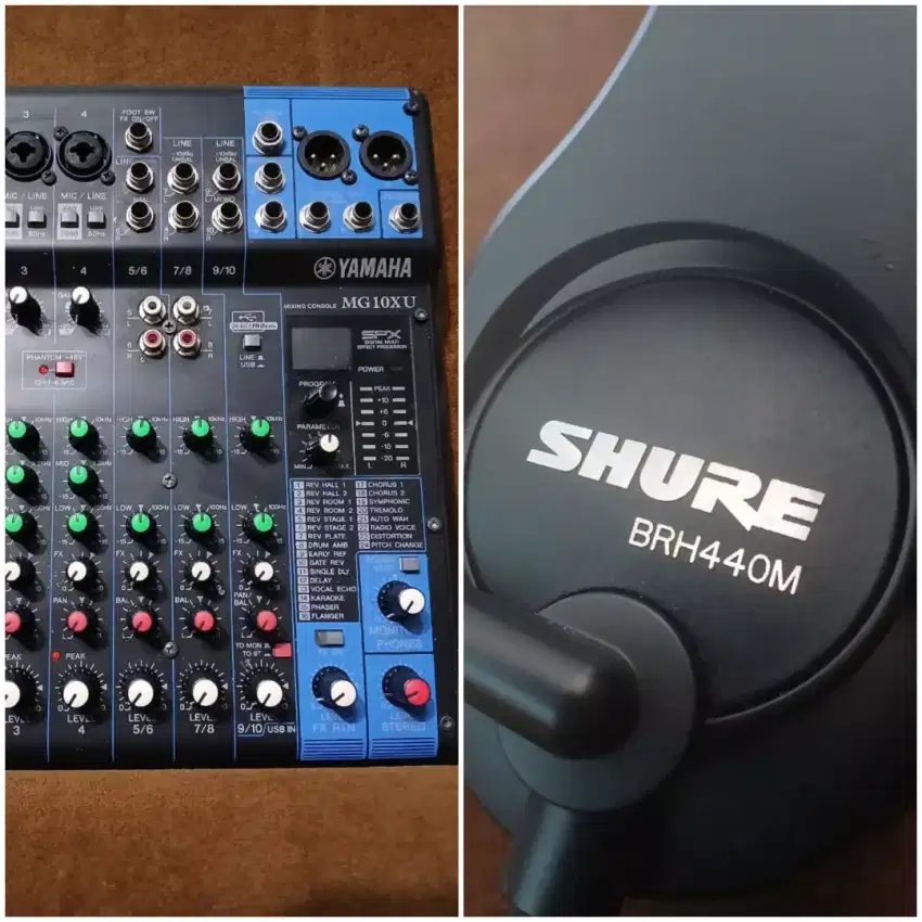 Mixer yamaha & headphone shure