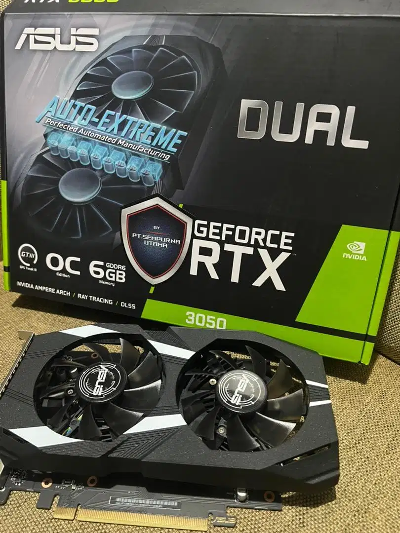 vga rtx 3050 asus dual oc 6gb gddr6 fullset garansi resmi