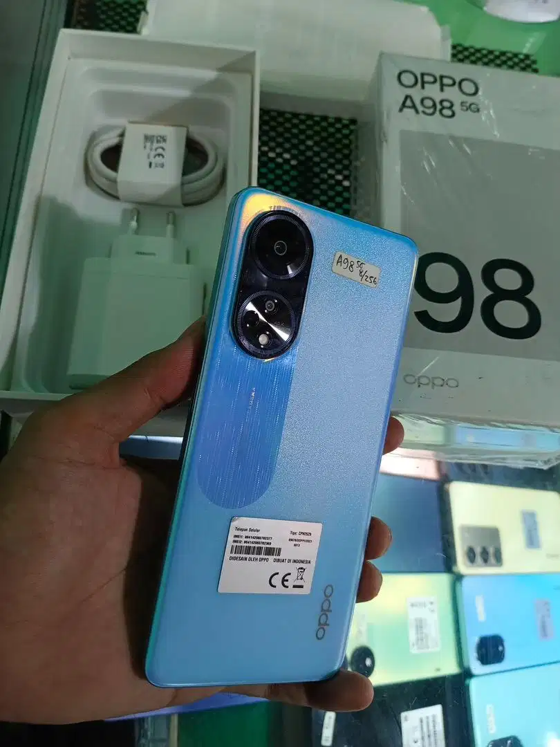 OPPO A98 5G Ram 8/256gb blue like new super mulus segel full ori