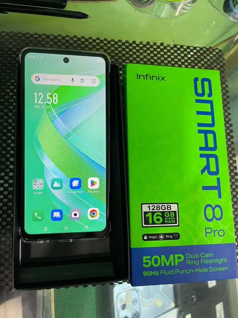 INFINIX Smart 8 PRO Ram 8/128gb black segel original (BERGARANSI)
