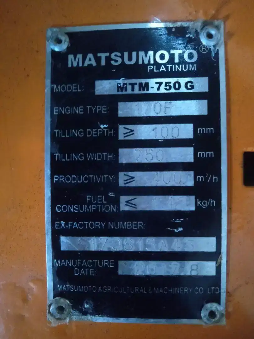 traktor mini matsumoto MTM 750 G