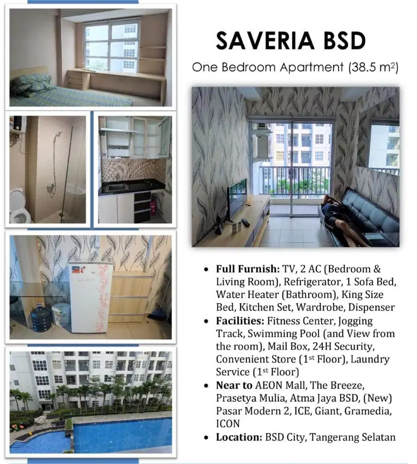Dijual Apartemen Saveria BSD City, Harga Nego sampai Deal