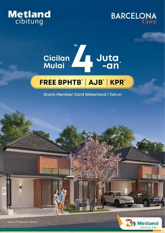 Rumah modern di bekasi angsuran super ringan