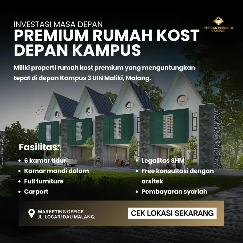 Rumah Kost Stategis Depan Kampus