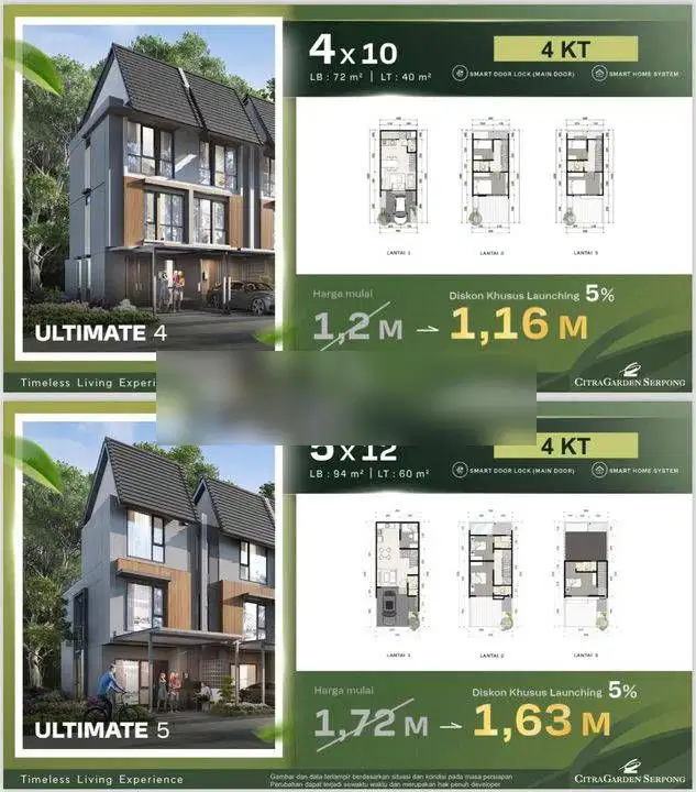 Rumah 3 Lantai Baru di Citra Garden Serpong, Tangerang Banten