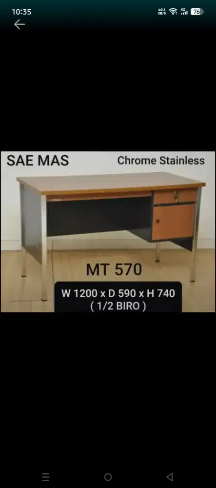 meja tulis dengan kaki bahan besi