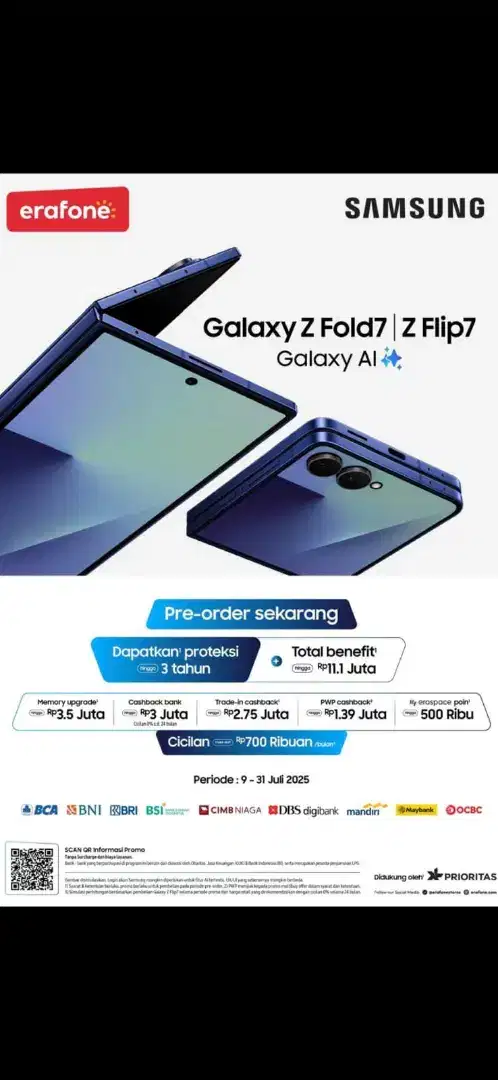 Pre Order Cicilan | Samsung Galaxy Foldable 7 Cicilan Bunga 0%