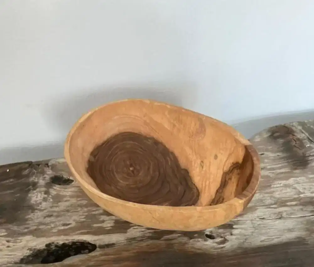 Mangkok Salad Kayu Rustic Kecil