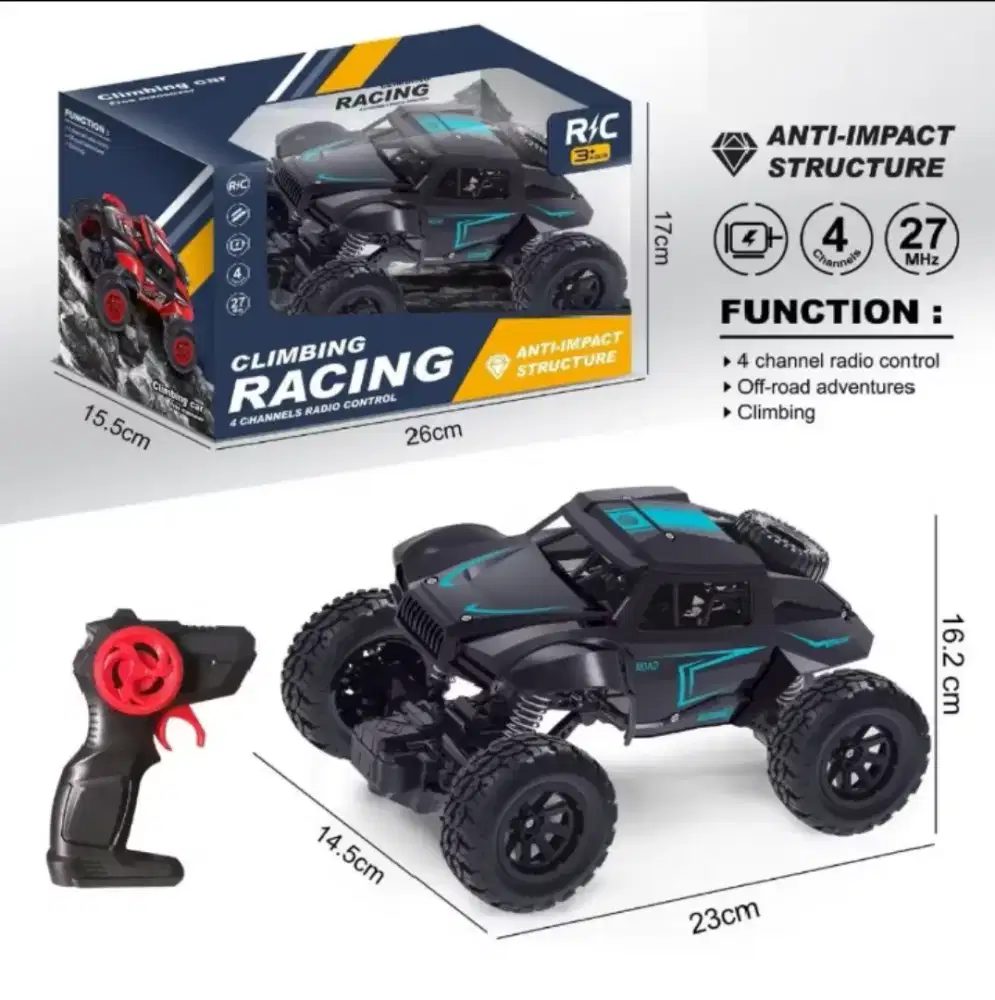Rc Off Road Anti Impact Skala 1:20 Ban Karet Kondisi Baru