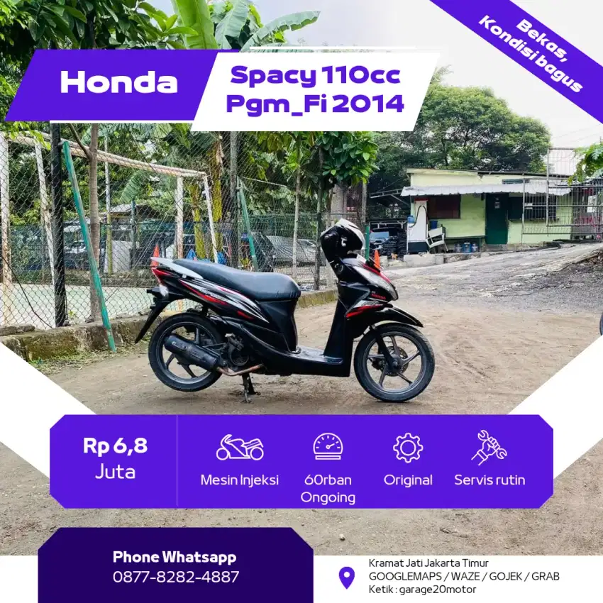 Honda Spacy 110cc Pgm_Fi tahun 2014 Pajak Off