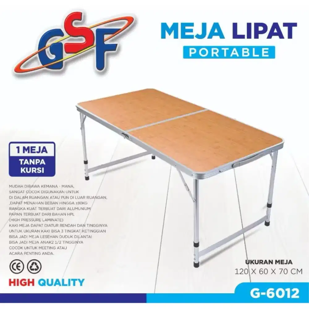 Meja lipat portable