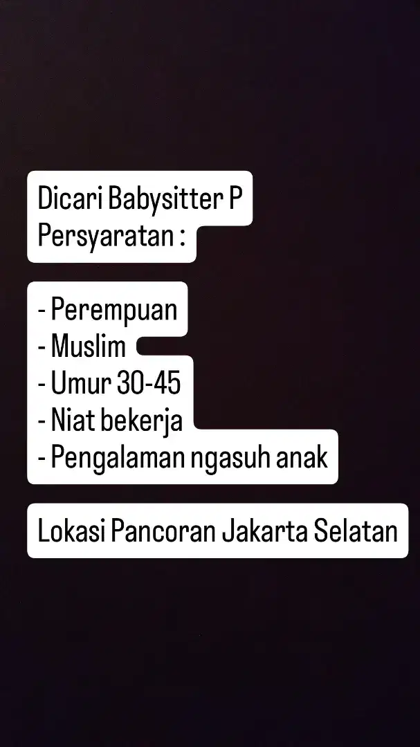 Dicari Babysitter PP