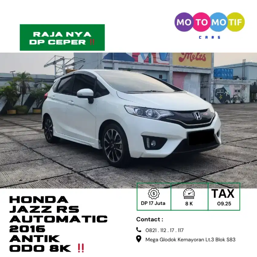 [ ODO 8K ] JAZZ RS AT 2016 ANTIKKK DP 17 JUTA !!!