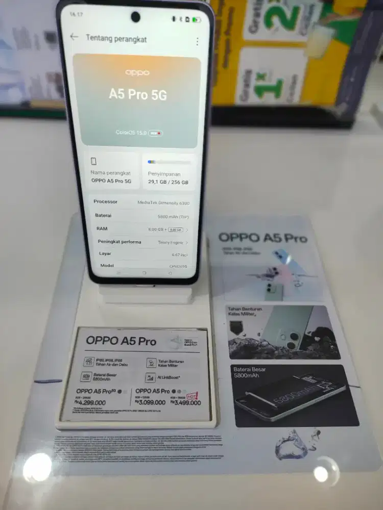 oppo a5pro 8/128 free case+antigores