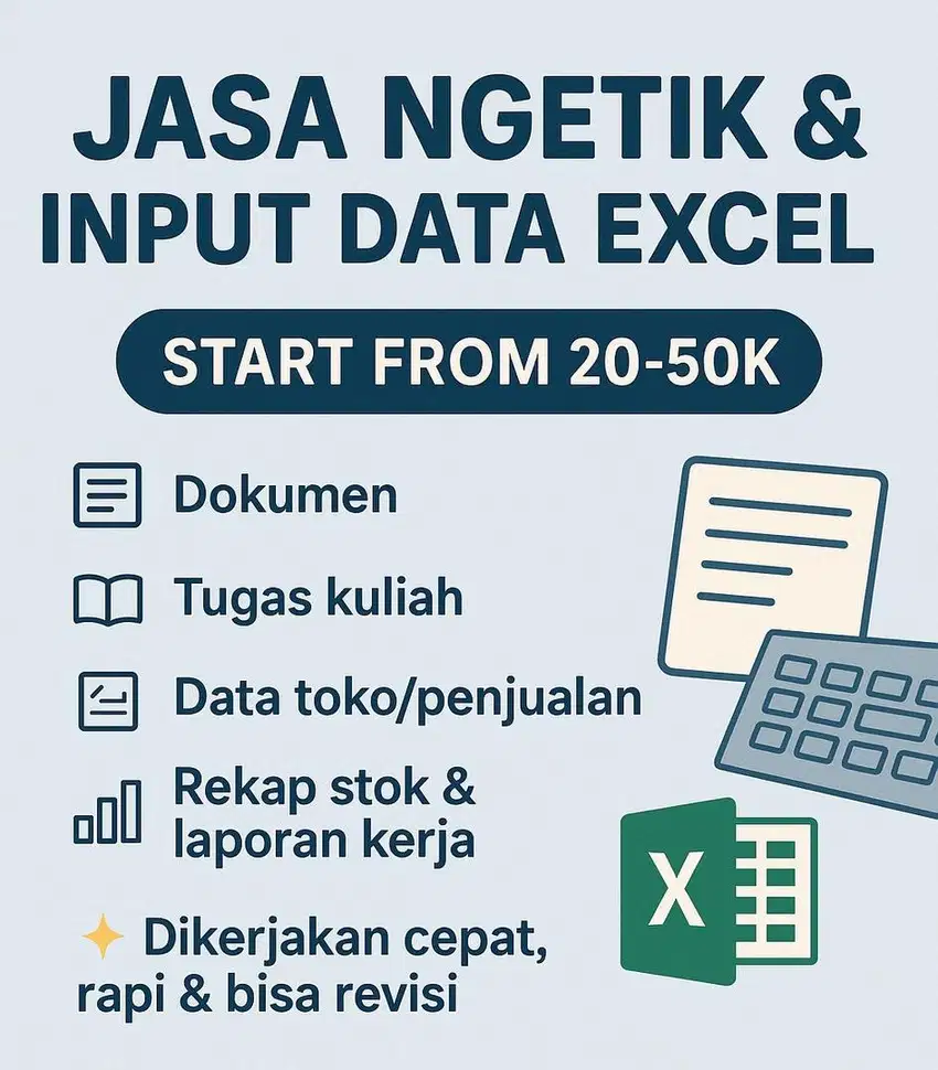 Jasa ngetik & input data excel