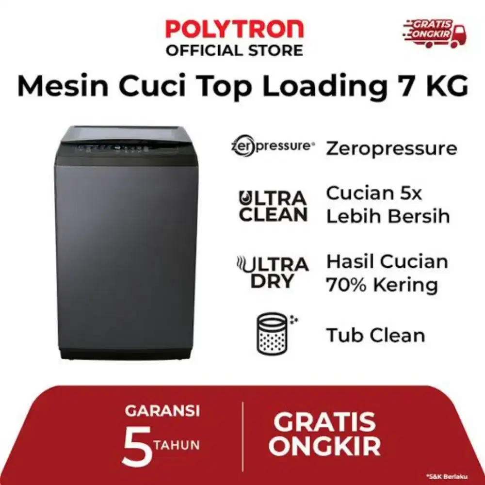 Polytron mesincuci 1 tabung paw7029ty
