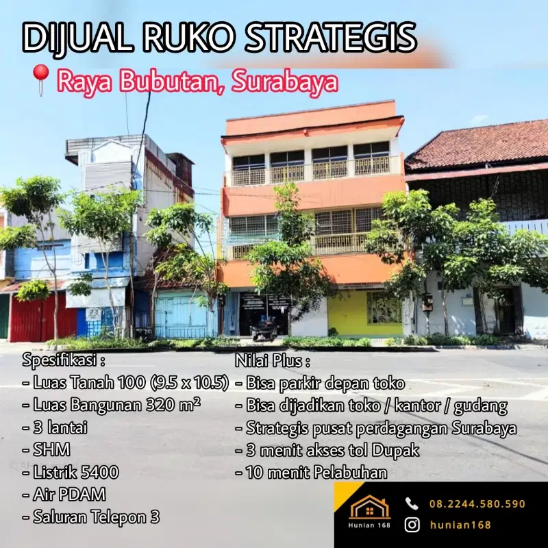 Ruko Toko Kantor Gudang Raya Baliwerti Bubutan Raden Saleh Surabaya