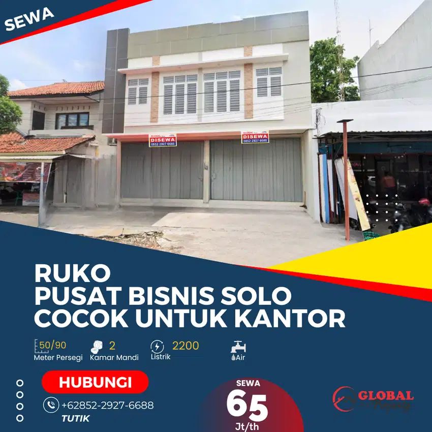 Ruko Pusat Bisnis Area Jebres Cocok Untuk Kantor