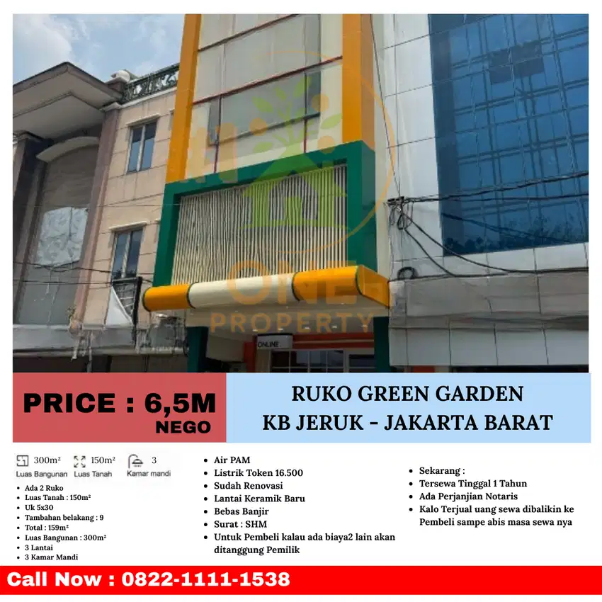 Ruko Green Garden, Kebon Jeruk - Jakarta Barat