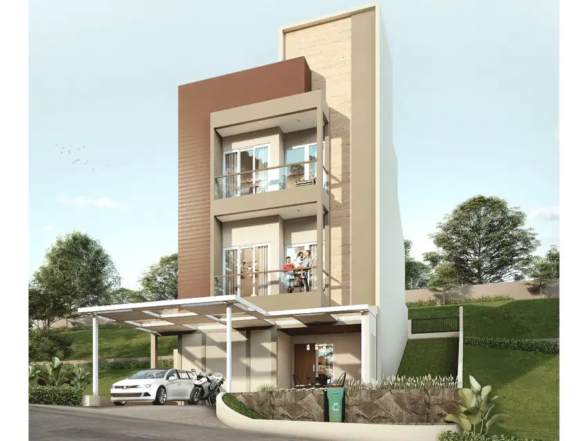 DIJUAL RUMAH BARU 3LT+ROOFTOP ADA LIFT VIEWGUNUNG ALAYA SENTUL SSR478